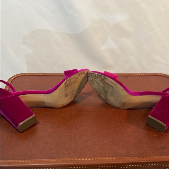 Lilly Pulitzer Women’s 10 Velvet Pink Fuschia Elegant Ankle Stap Open Toe Heels - Picture 10 of 14